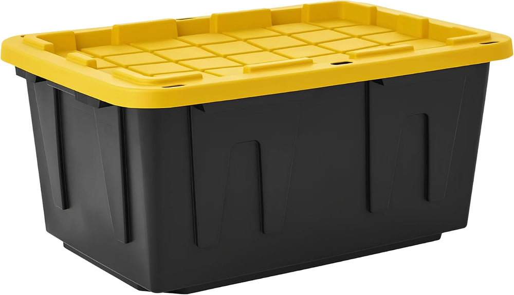 8 Pack 27 Gallon Heavy Duty Storage Totes with Lids, Stackable Plastic Storag...