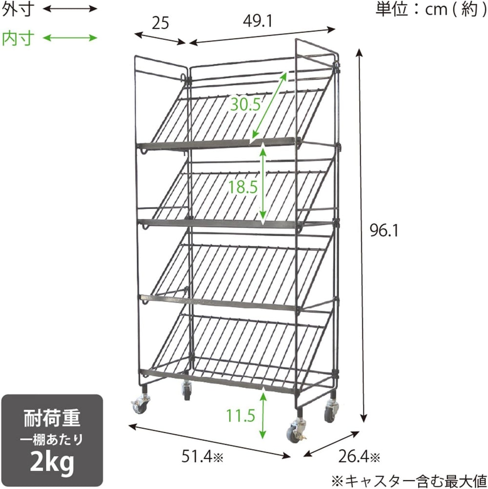 COLLEND WW-WSR Wire Shoe Rack, Black