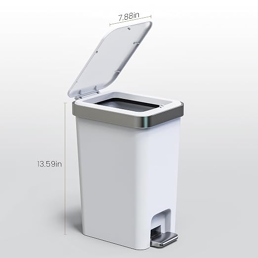 Small Bathroom Trash Can with Lid Soft Close, 10 Liter/2.6 Gallon Slim Garbage - Image 7