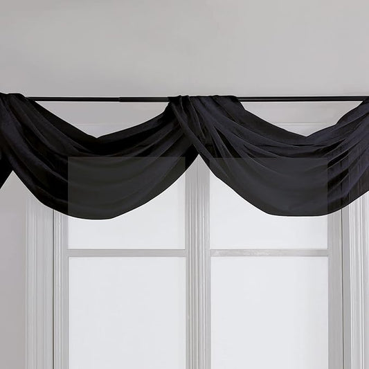 Chyhomenyc Black Sheer Scarf Valances - Image 2