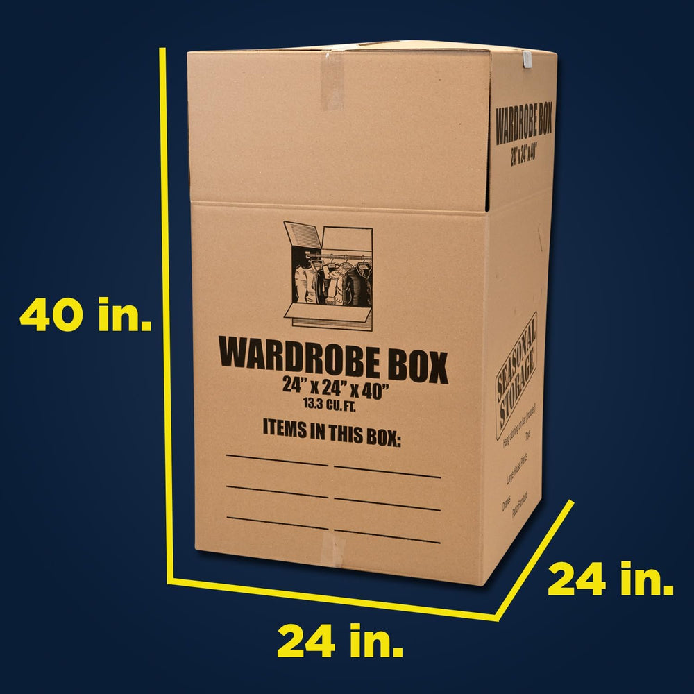 Large Wardrobe Moving Boxes with Bar for Hanging Clothes Moving Box with Hang...