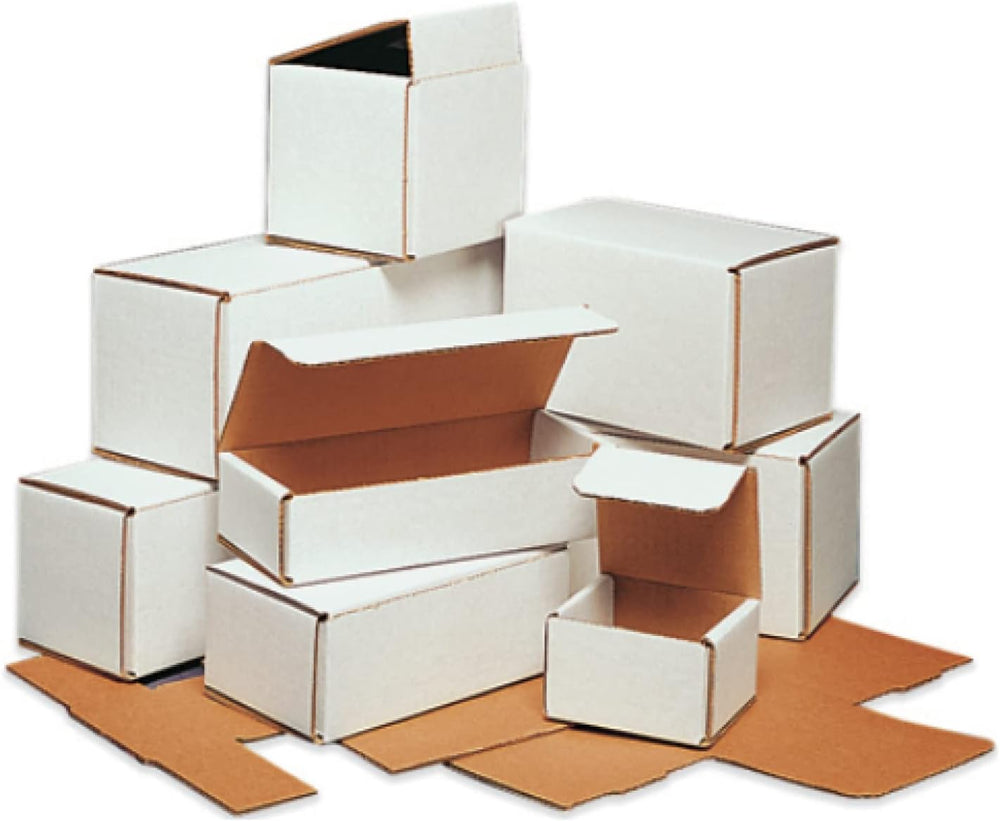 Secure Seal Shipping Boxes - 6x6x6" Mailers - White Foldable Corrugated ...