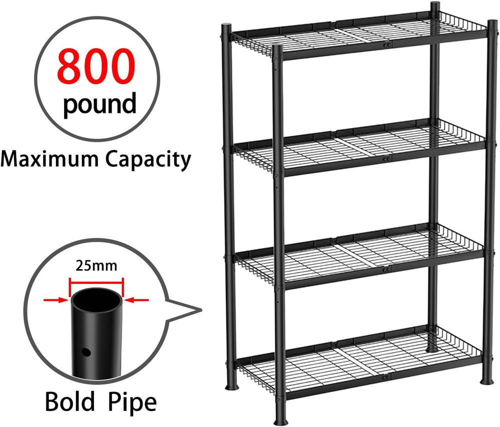 VETALLO 4 Tier Wire Shelving,Metal Shelves (32.0" W x 12.0" D x 47....