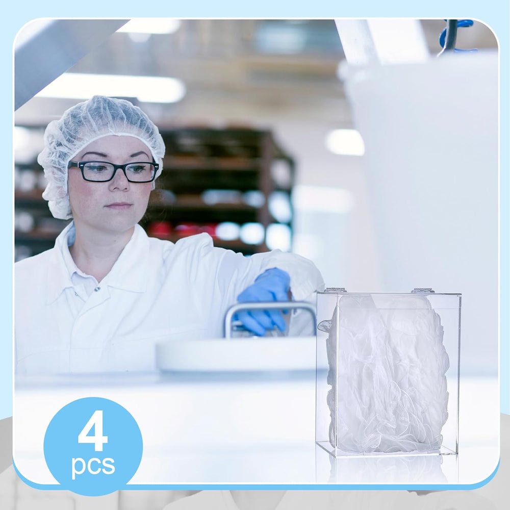 Kathfly 4 Pcs Acrylic Hairnet Dispenser, Wall Mount Acrylic Storage