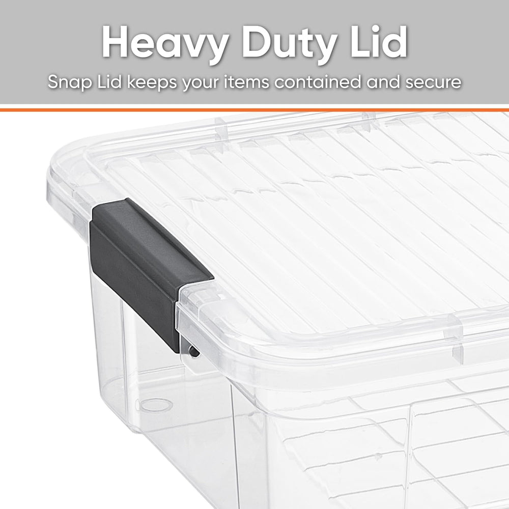 Superio Storage Bins with Lids- Clear Boxes for Organizing, Stackable Plastic...