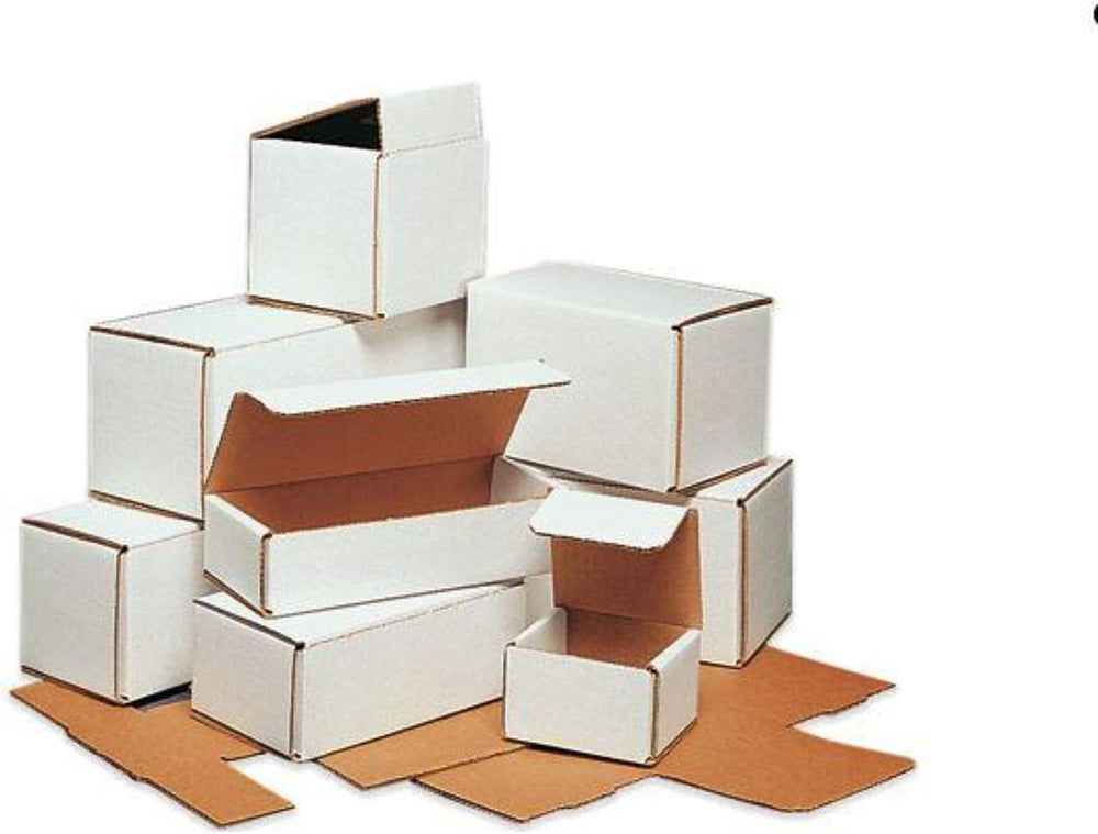Secure Seal Shipping Boxes - 6x4x2" Mailers - White Foldable Corrugated ...