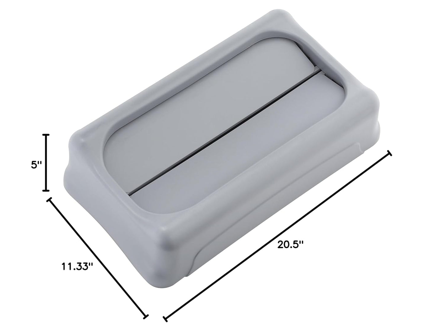 Rubbermaid Commercial Products SLIM JIM Swing Lid for Use with 16/23 GAL Vented Slim Jim Containers, for Kitchens/Classrooms/Offices/Back of House, Black