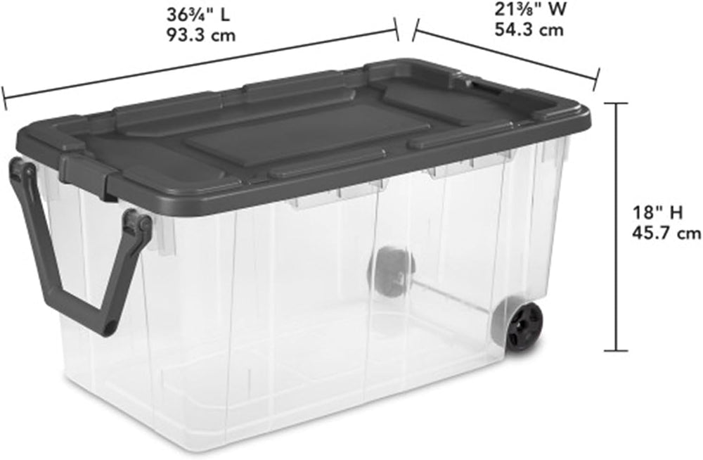 Sterilite Modular Stacker Box with Latching Lid, 160 Quart, 4-Pack