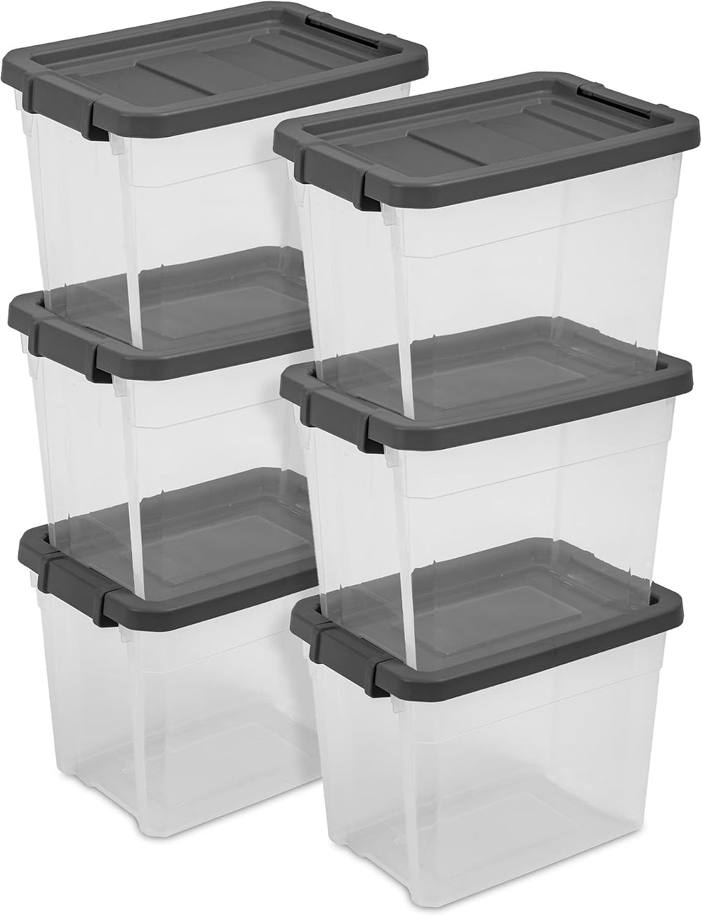 Sterilite Modular Stacker Box with Latching Lid, 30 Quart, 24-Pack