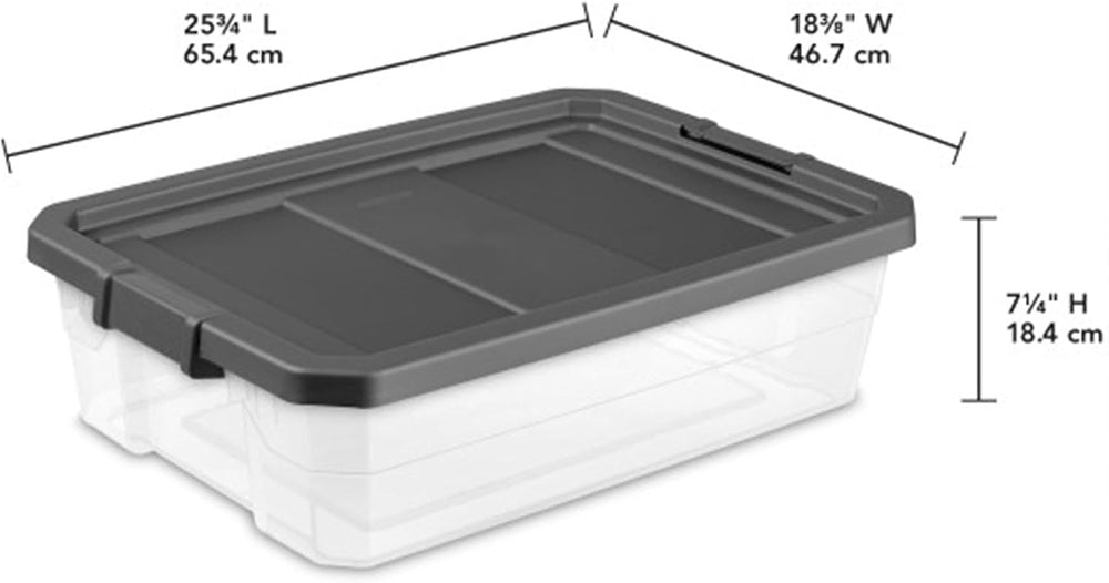 Sterilite 6-Pack Modular Stacker Box, Durable Clear Plastic Storage Bins with...