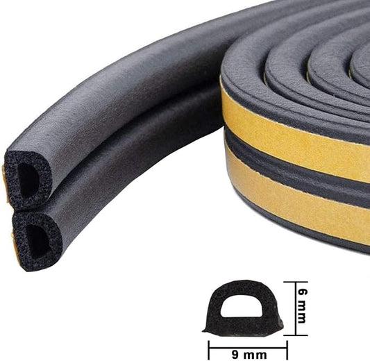 Weather Stripping Seal Strip Tape, Doors Windows Frame Self Adhesive D Type - Image 2