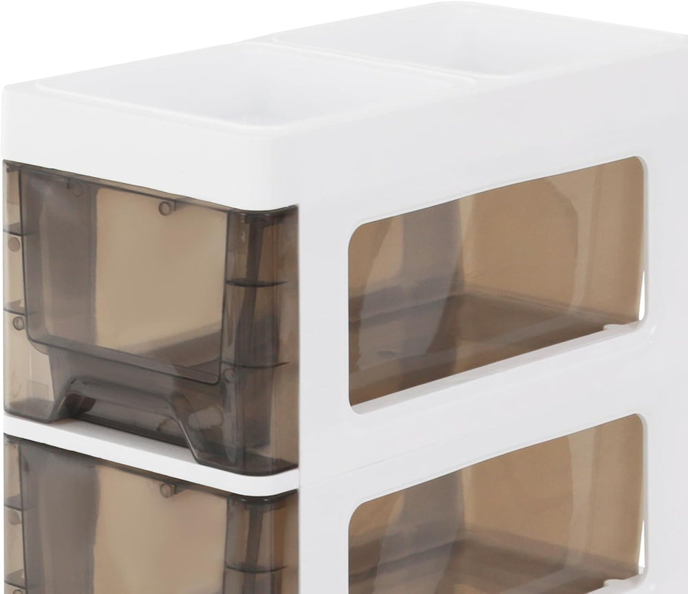 5 Drawers Storage Cabinet, Floor Standing Cabinet with Top Notch Storage Spac...