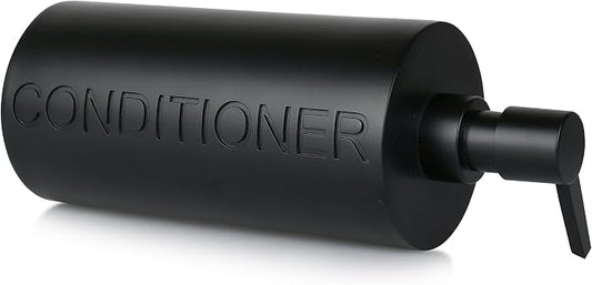 Matte Black Conditioner Dispenser Luxurious Refillable Pump Bottle - Image 2
