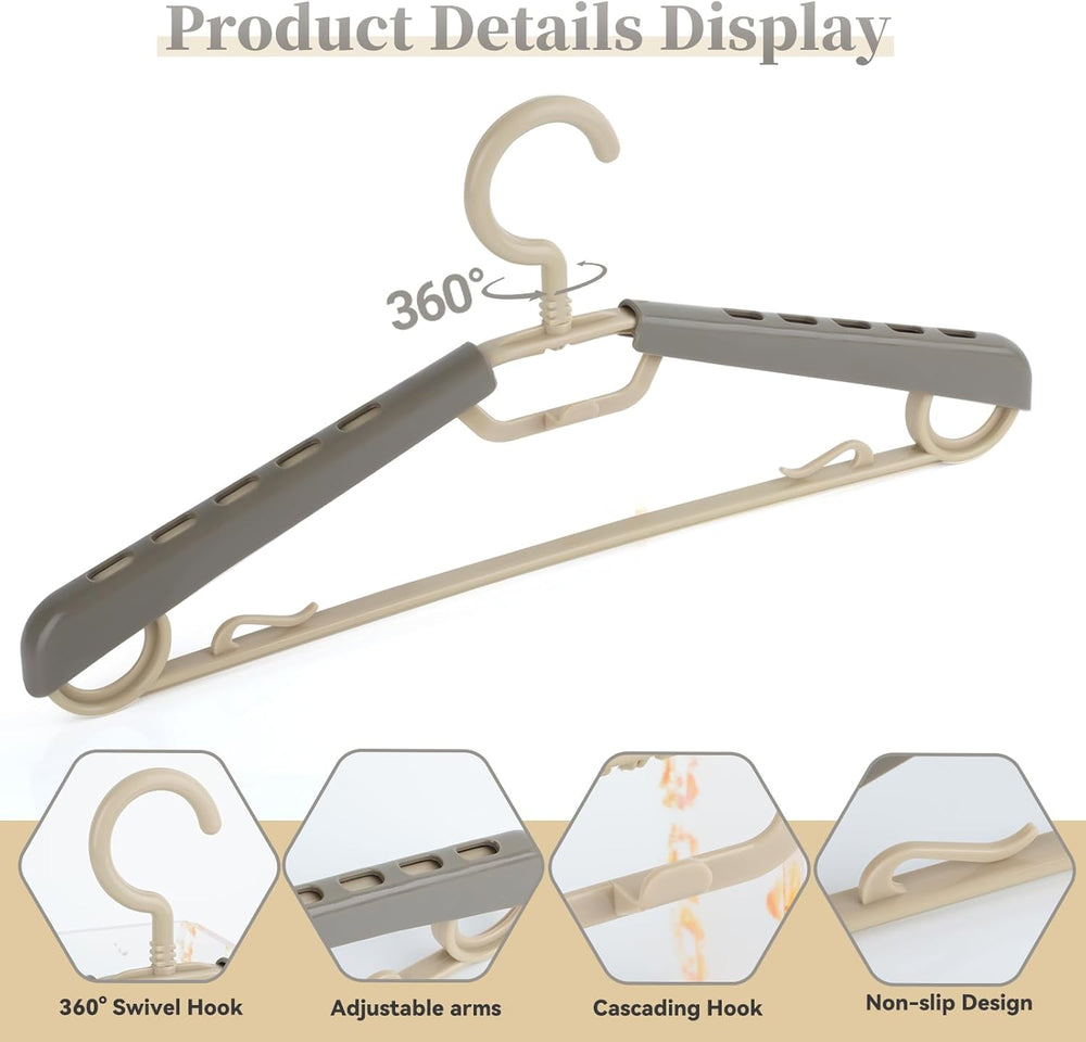 12-Pack Heavy Duty Plastic Extra-Wide Arm 15"-23" Suits Clothes Han...