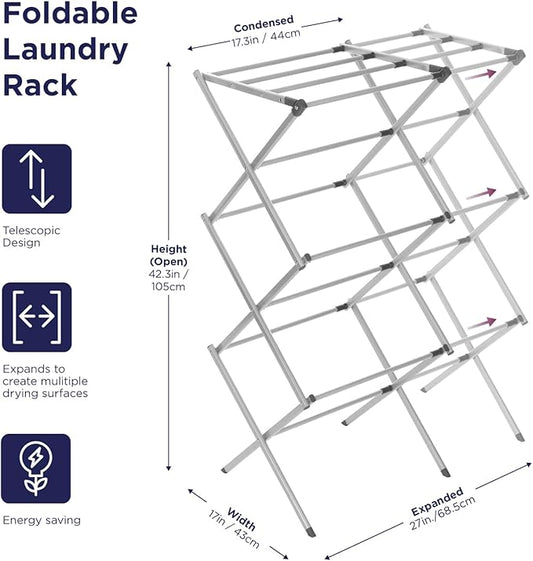 BLACK+DECKER Laundry Organization Expandable/Collapsible Clothes Drying Rack. - Image 2