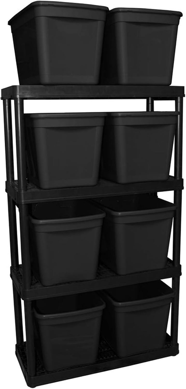 Gracious Living 4 Shelf Fixed Height Medium Duty Storage Unit 14 x 32 x 54.5 ...