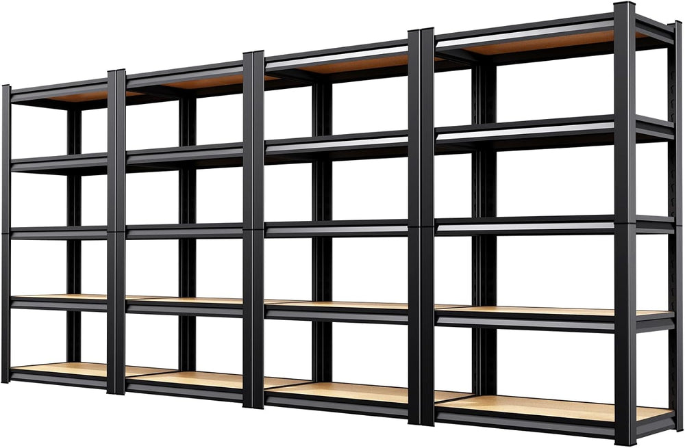 4 Pack Garage Shelving Heavy Duty 5-Tier Storage Shelves, Adjustable Shelving...