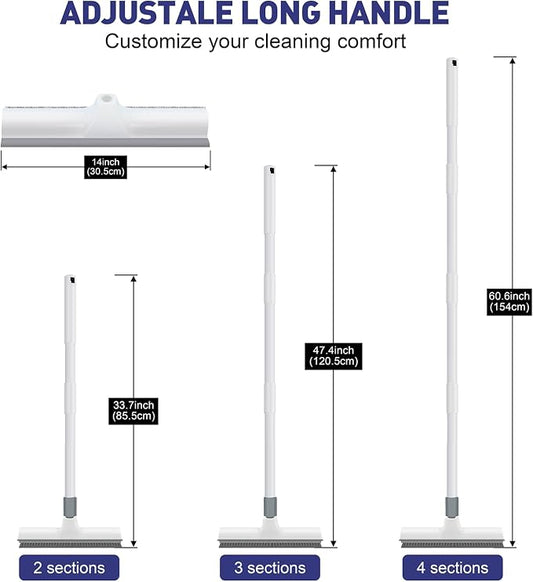 Floor Scrub Brush with 60 inch Long Handle, 2 in 1 Heavy Duty Stiff Bristle - Image 2