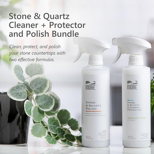 MORE - Twin Pack - Includes Stone & Quartz Cleaner + Polish - Granite, Quartz & - Image 2