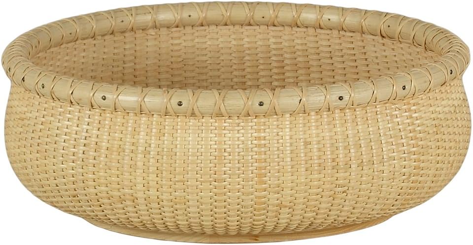 Open Round Nantucket Basket Fruit Basket Desktop Organizer Bread Basket stave...