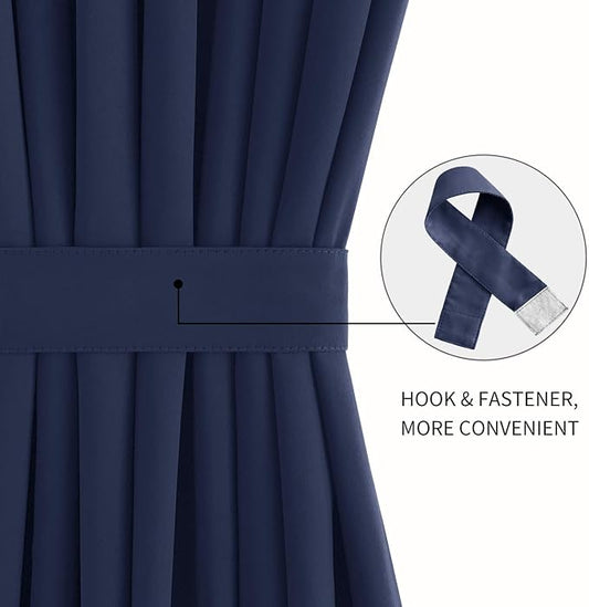 DWCN French Door Curtains – Rod Pocket Thermal Blackout Curtain - Image 2