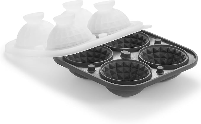 Nax Caki 3D Ball Crystal Ice Cube Tray, Large Ball Silicone Fun Shapes Whiskey - Image 5