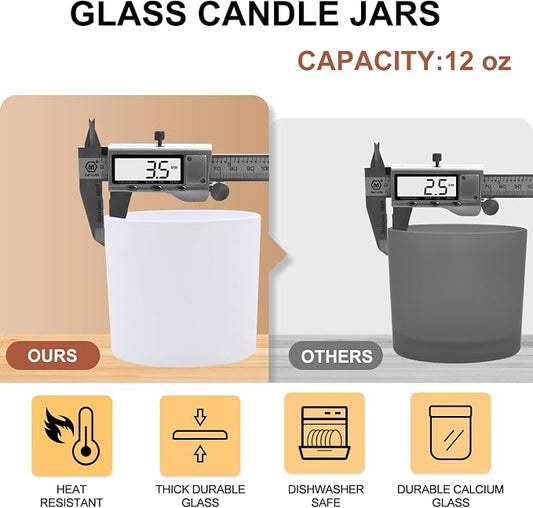 12 OZ Thick Candle Jars for Making Candles 12 Pcs, Empty Jars - Image 2