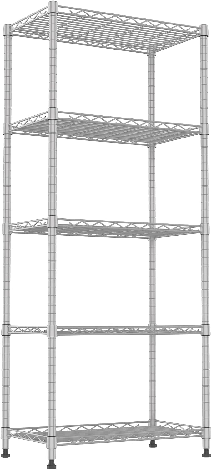 REGILLER 5-Wire Shelving Metal Storage Rack Adjustable Shelves,Standing Stora...