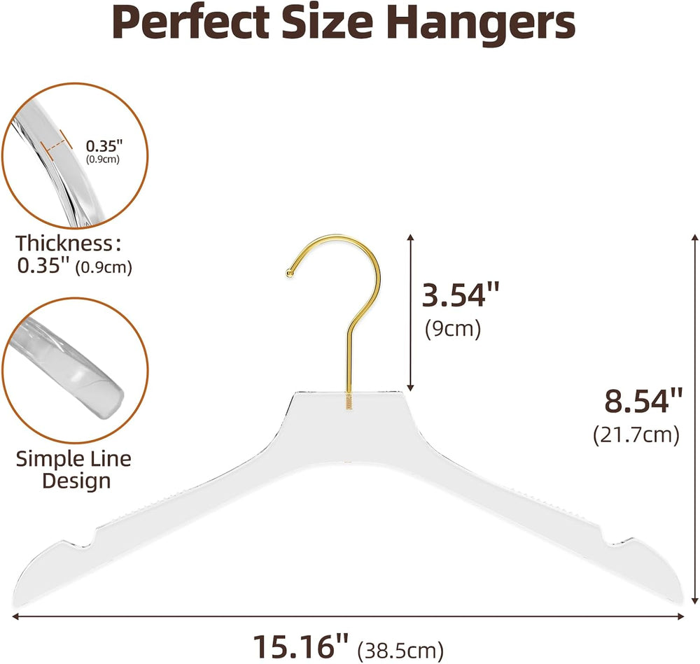 Acrylic Hangers 30 Pack, 15in Crystal Clear Heavy Duty