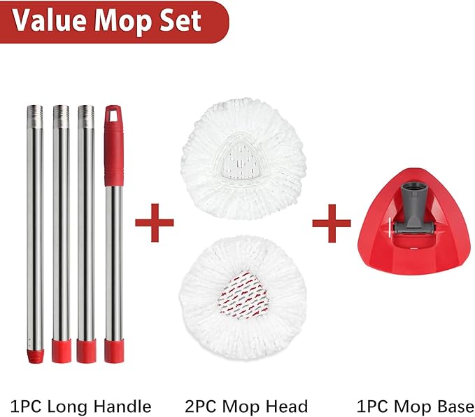 Microfiber Spin Mop Replace Head, Mops Base, Handle Compatible - Image 6