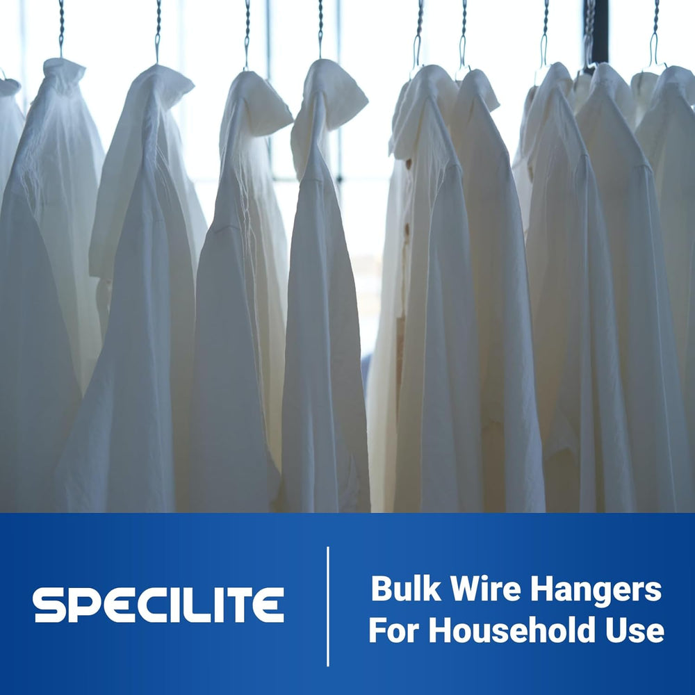 SPECILITE Wire Metal Clothes Hangers Bulk 100 Pack, Ultra Thin, Black
