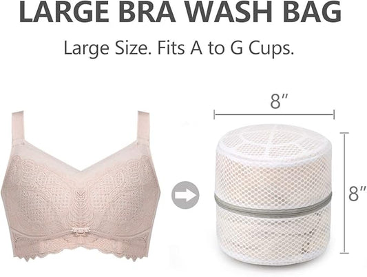 Muchfun 3Pcs Bra Wash Bags, Honeycomb Mesh Laundry Bags - Image 2