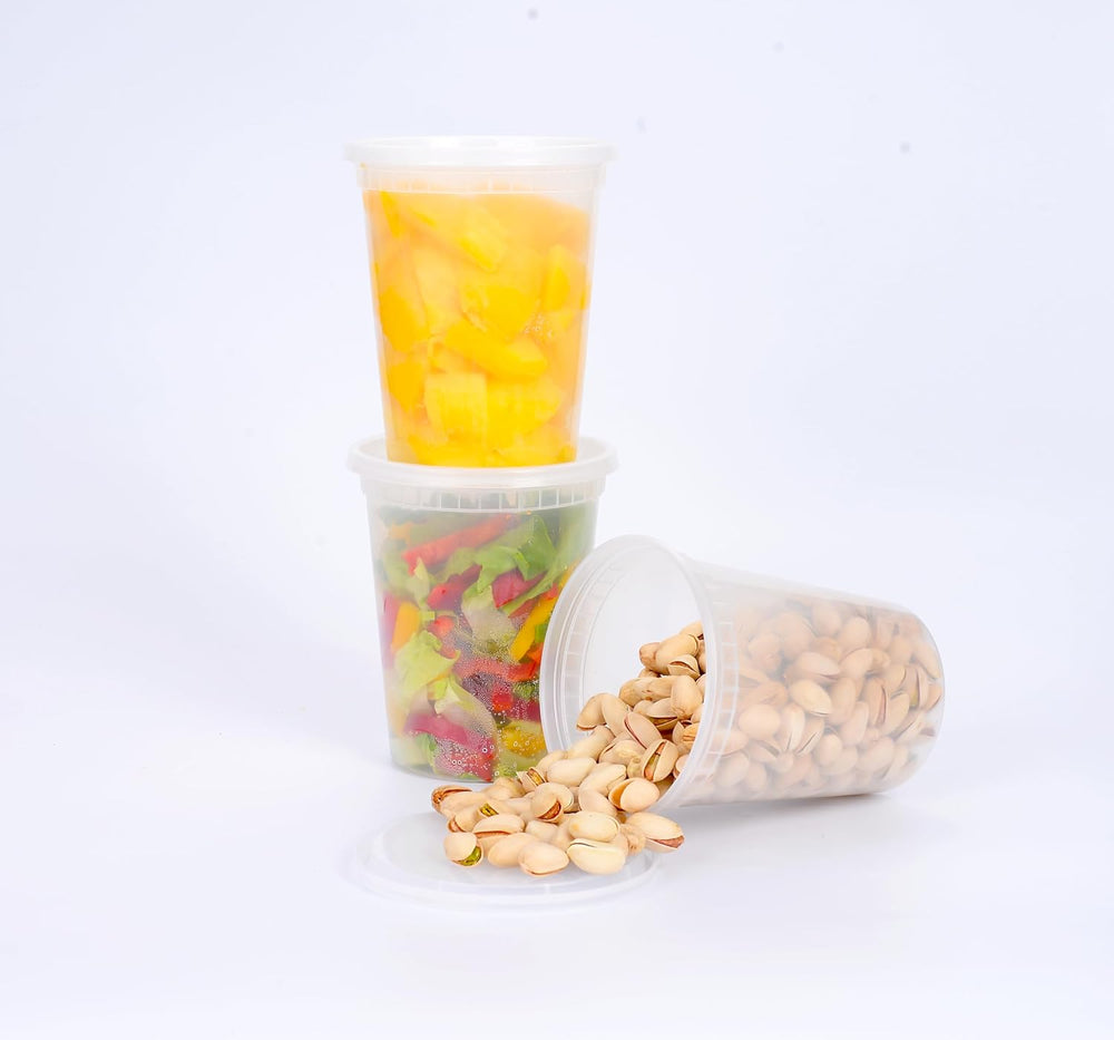 EDI [32 OZ, 40 Sets Plastic Deli Food Storage Containers with Airtight Lids |...