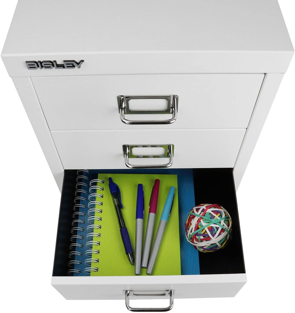 Bisley 3-Drawer Steel MultiDrawer Cabinet - Traffic White