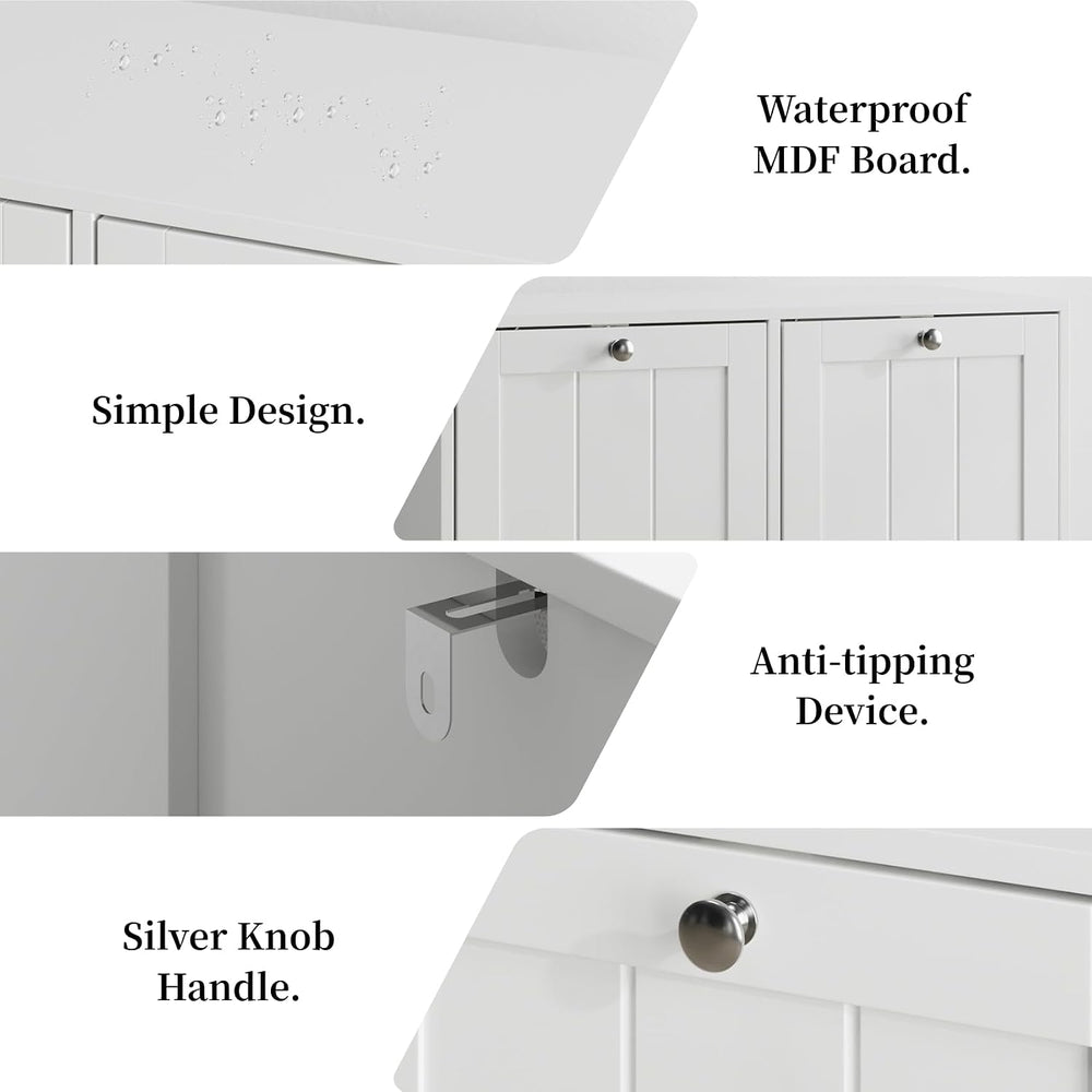 Laundry Hamper Cabinet Double Tilt Out Laundry Hamper 11.8 Gallon Hidden Laun...