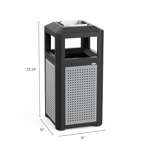 Safco Evos Steel Trash Can, 15 Gallons, Indoor and Outdoor Use, Heavy Duty - Image 6
