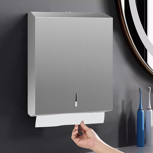 Paper Towel Dispenser Wall Mount, Brushed Stainless Steel Commercial Paper - Image 7