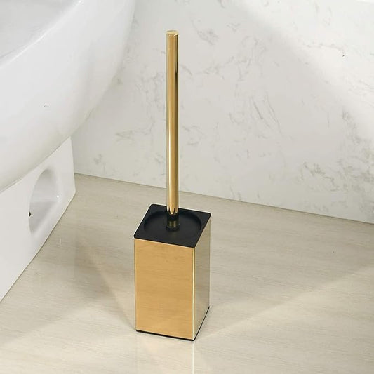 Toilet Brush Holder Stainless Steel 304 Standing Gold Square Toilet Brush Holder - Image 2