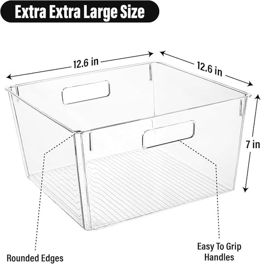 Extra Large Clear Plastic Storage Bins, Laundry Room, Freezer Organizer Plastic - Image 2