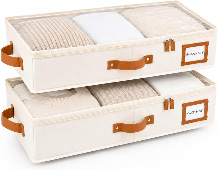 HOMELUX THEORY Under Bed Storage, Medium 2pc with Lid, Ivory