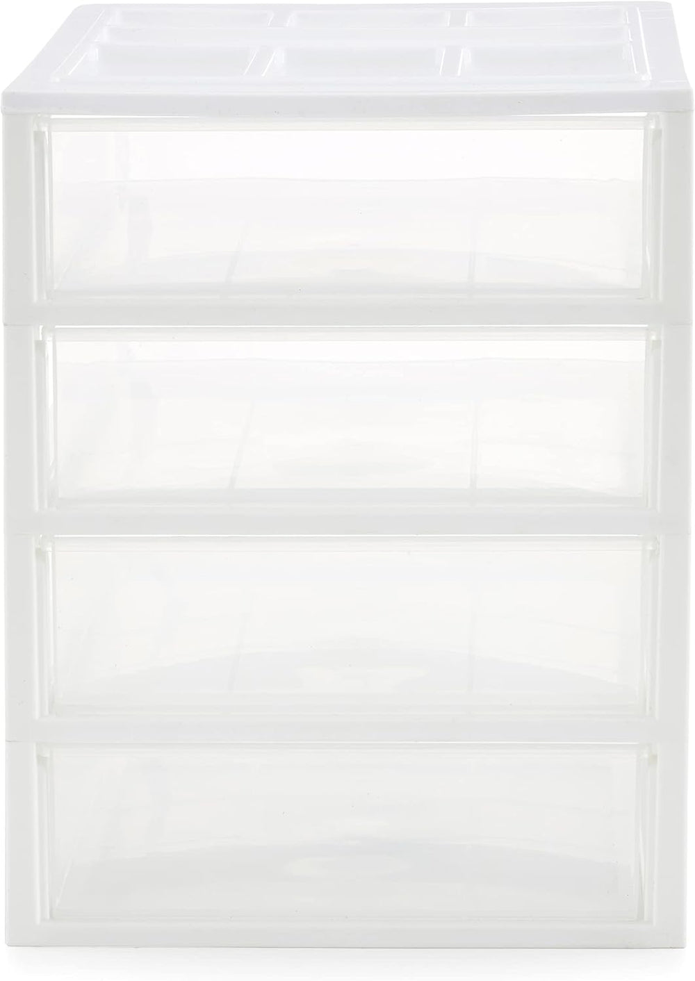 Gracious Living 4-Drawer Desktop/Countertop Organizer, White/Clear, 4 Pack