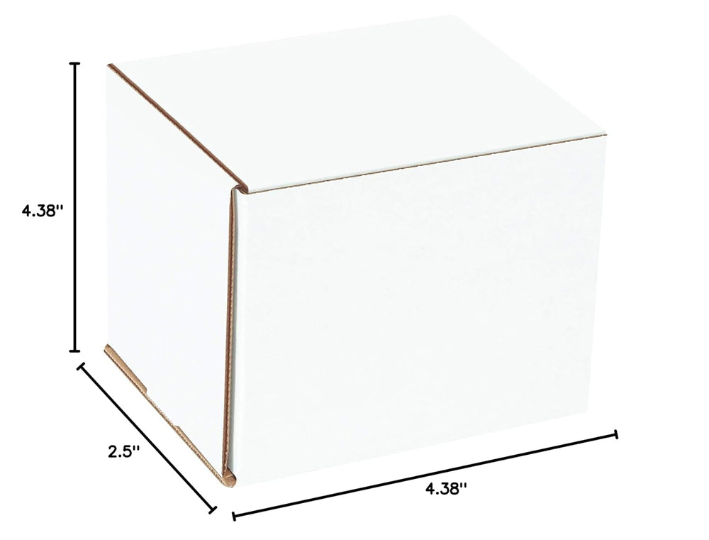 BOX USA White Corrugated Cardboard Mailing Boxes, 4 3/8" x 4 3/8" x...