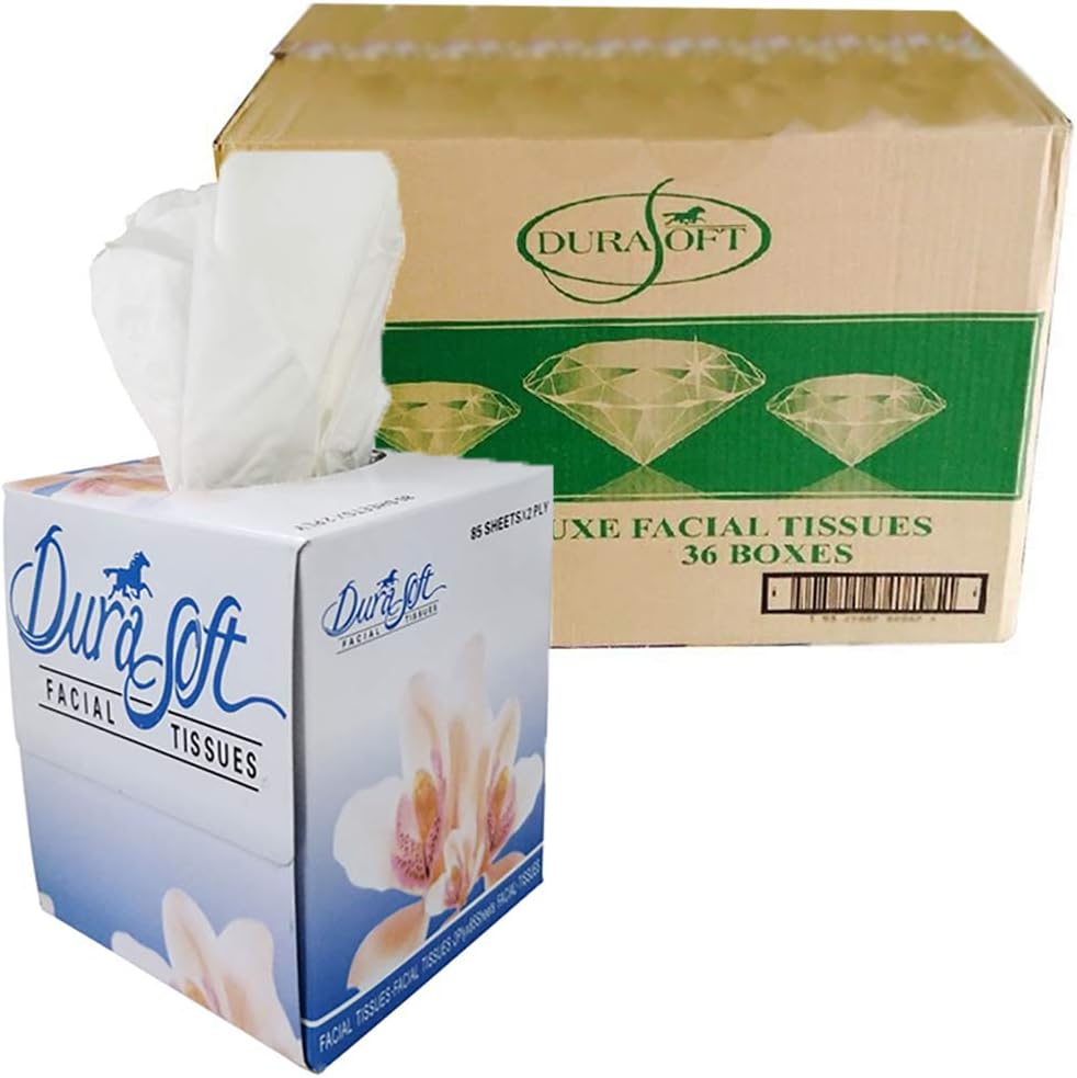 Tiger Chef Facial Tissues - 85 Tissues Per Cube Box - 36 Tissue Boxes - 2-Ply