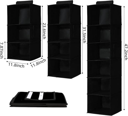 2 Packs Hanging Closet Organizer Storage, 6-Shelf Hanging Shelves - Image 2