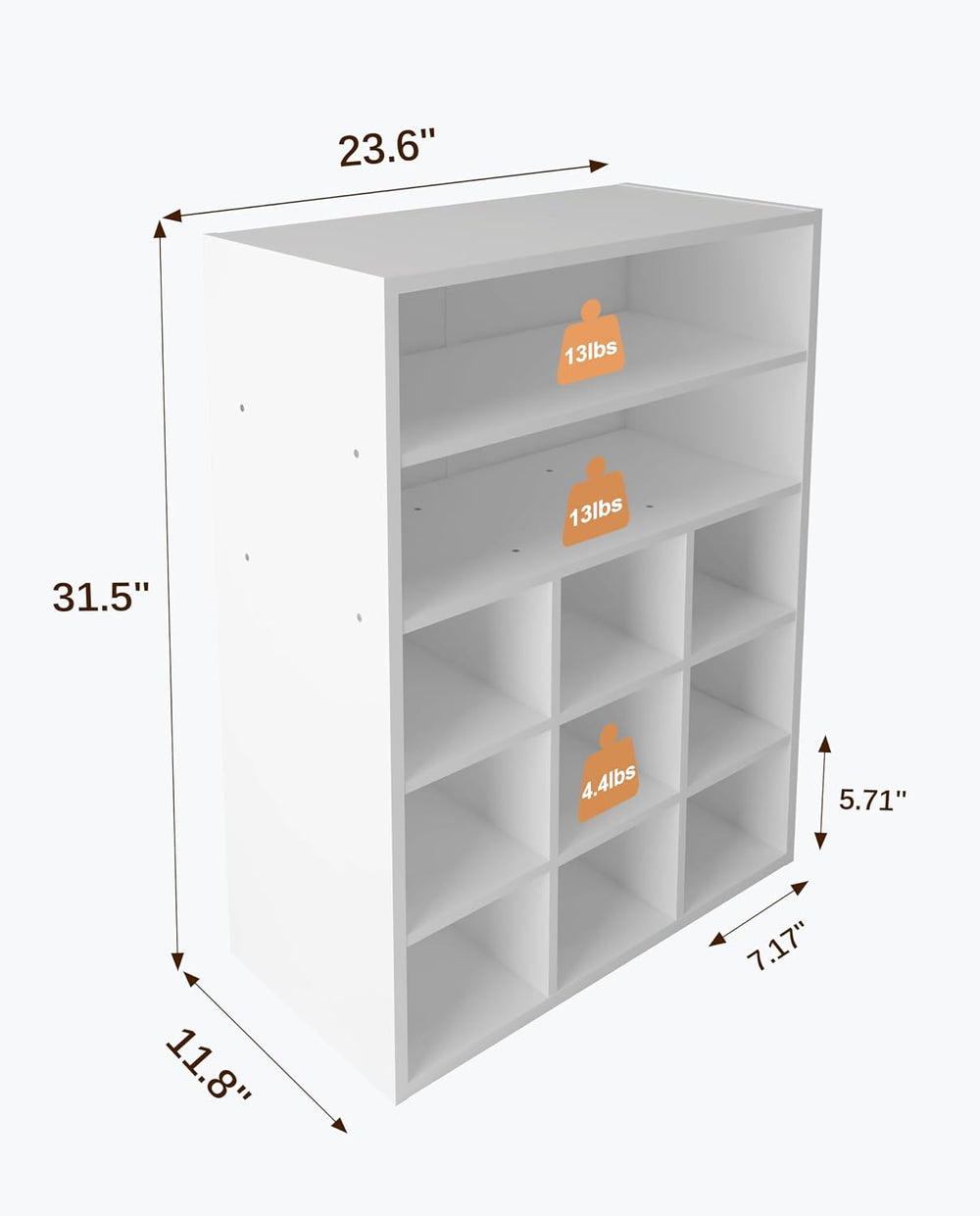 HAIOOU Shoe Cubby, 9-Cube Stackable Wood Shoe Rack Organizer 24 Inch, White