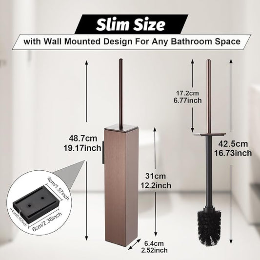 BGL Toilet Brush and Holder Set Rose Gold Wall Mounted - Image 2