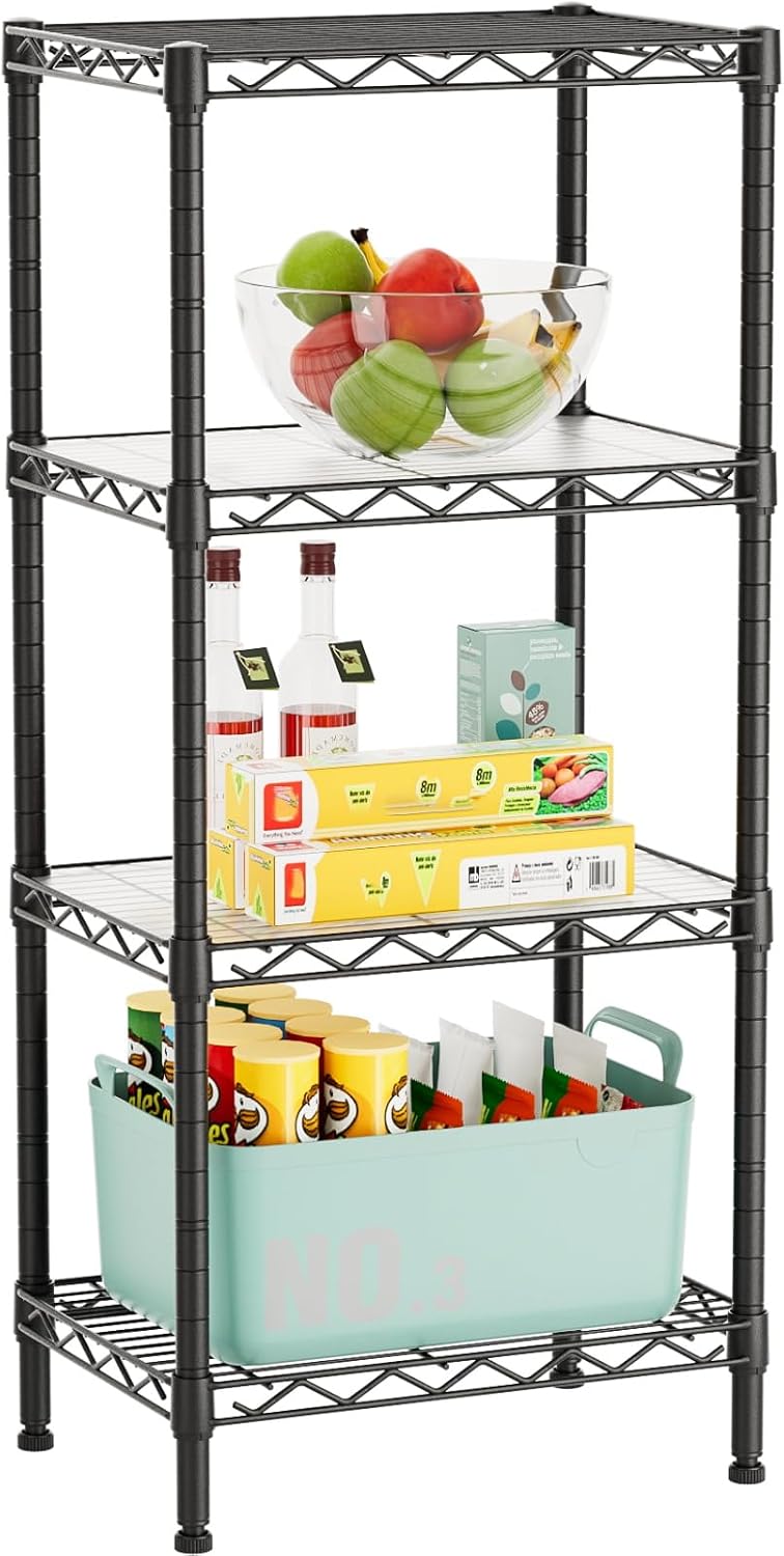 Golpart 4Tier Adjustable Storage Shelves Metal Wire Shelving Standing Shelf