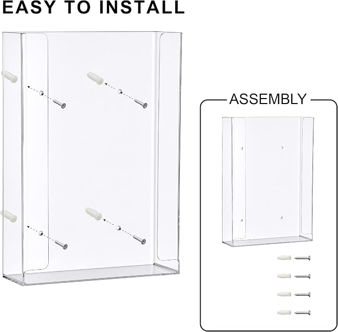 Amazing Abby Acrylic Glove Box Holder, Wall-Mounted Glove Dispenser, Floating - Image 6