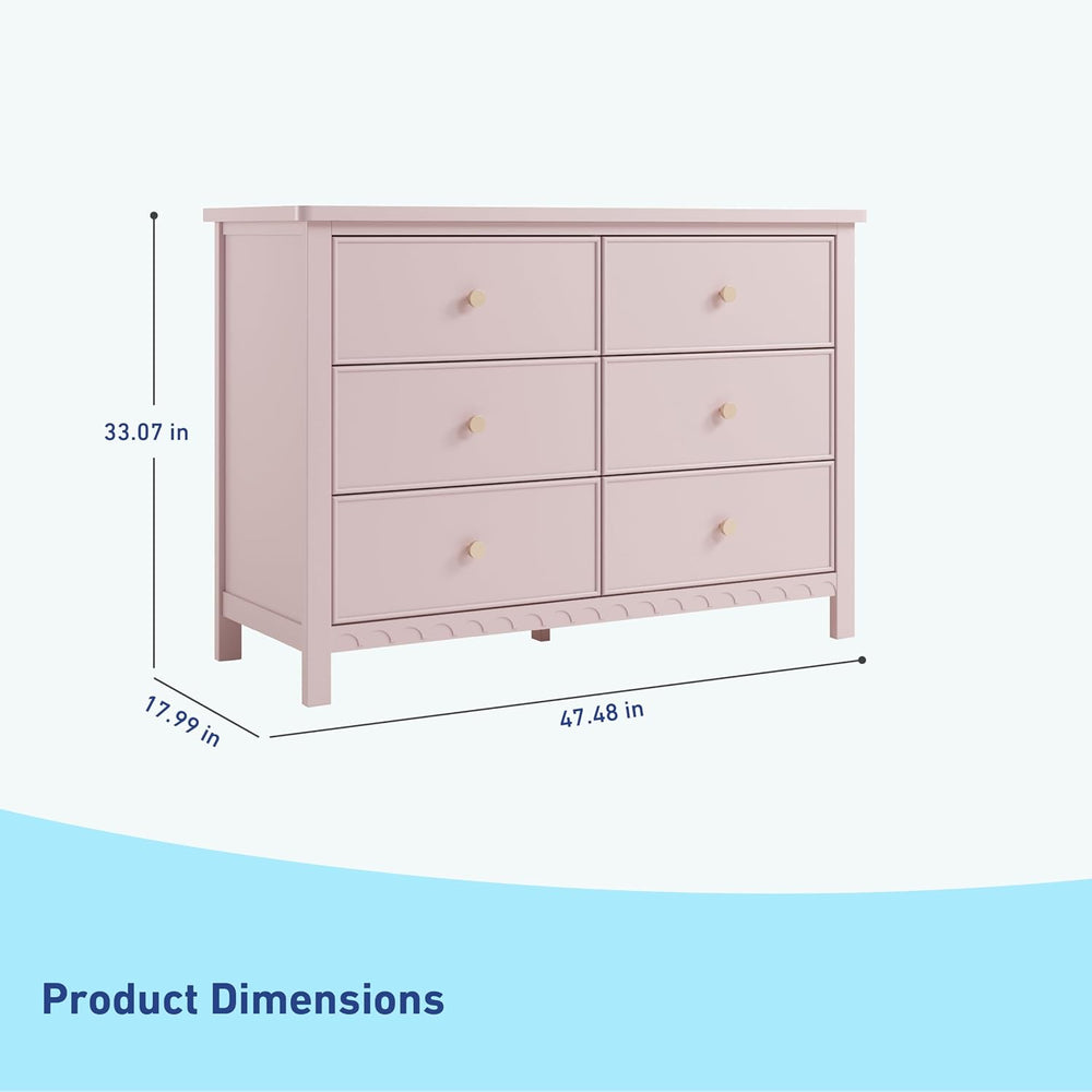 Graco Sasha 6 Drawer Dresser, Blush