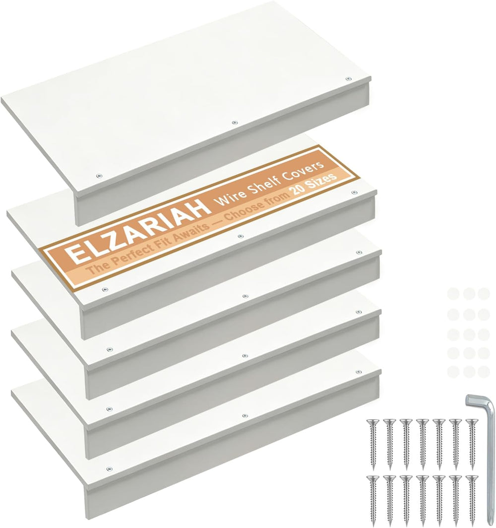 Wire Shelf Covers, Wire Rack Covers for Pantry 38"Wx16"D Wooden 5pc...